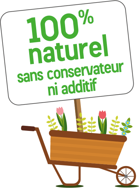 100% naturel sans conservateur sans additif